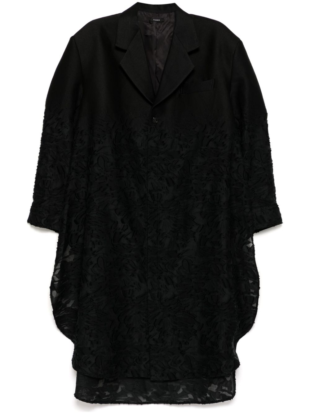 Taakk floral texture coat - Black