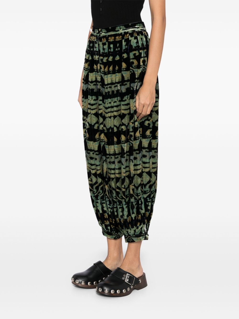 PIERRE-LOUIS MASCIA GRAPHIC PRINT TAPERED TROUSERS 