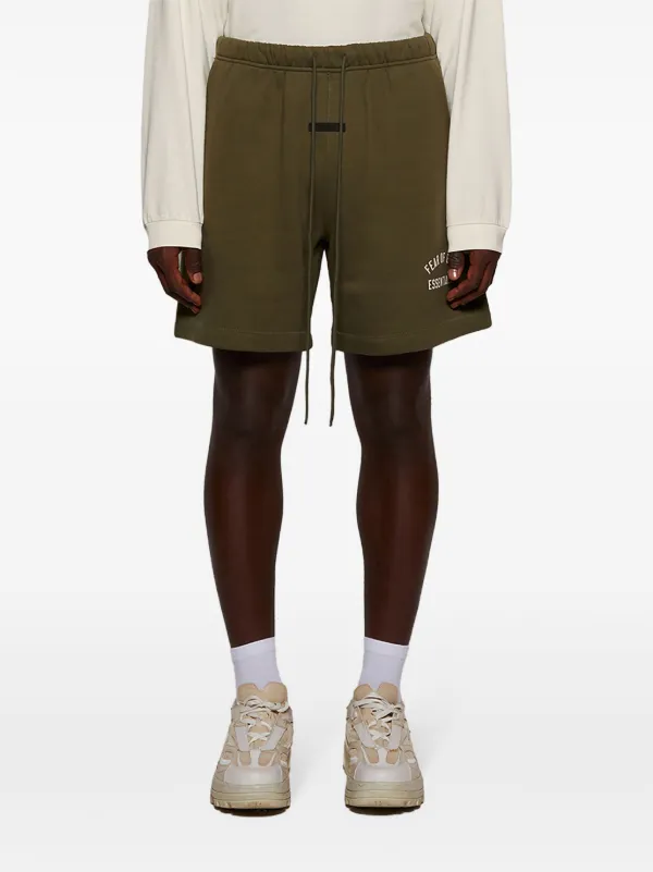 FEAR OF GOD ESSENTIALS logo-print Track Shorts | Green