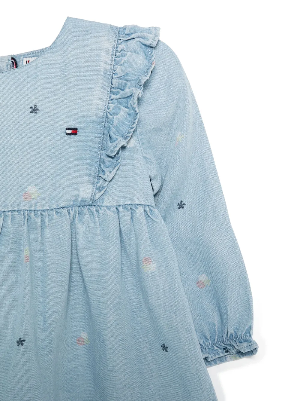 Tommy Hilfiger Junior Jurk met bloemenprint en ruches Blauw
