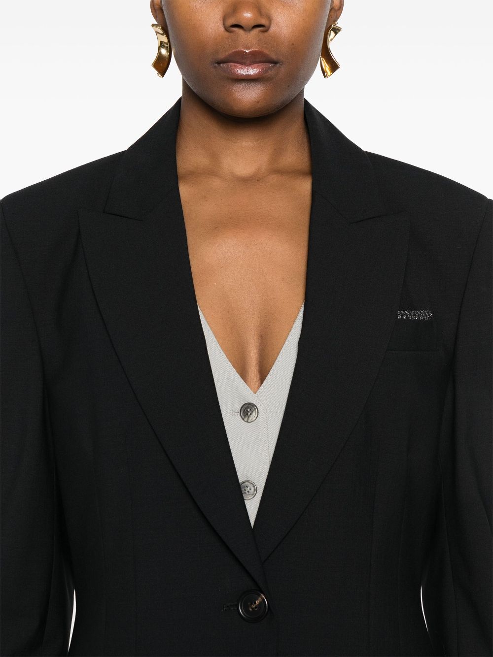 Where to find Brunello Cucinelli Monili chain-detail blazer Women