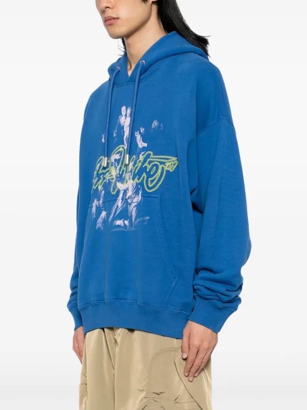 パーカー・フーディ Off White Blue cotton sweatshirt Off-White プリント パーカー | ブルー | FARFETCH JP