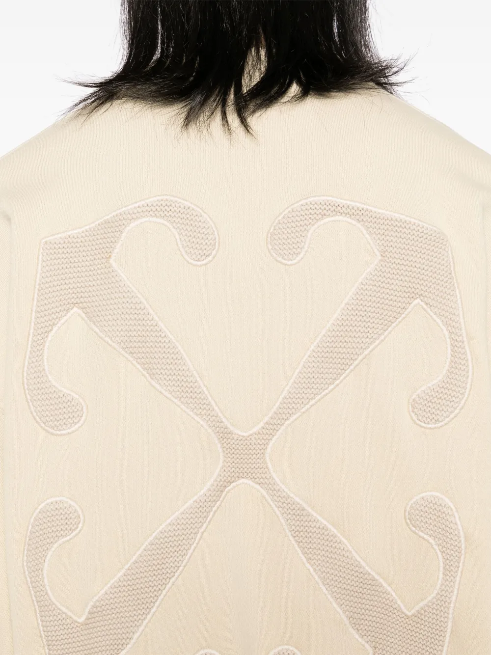 Off-White Katoenen sweater met logoprint Beige