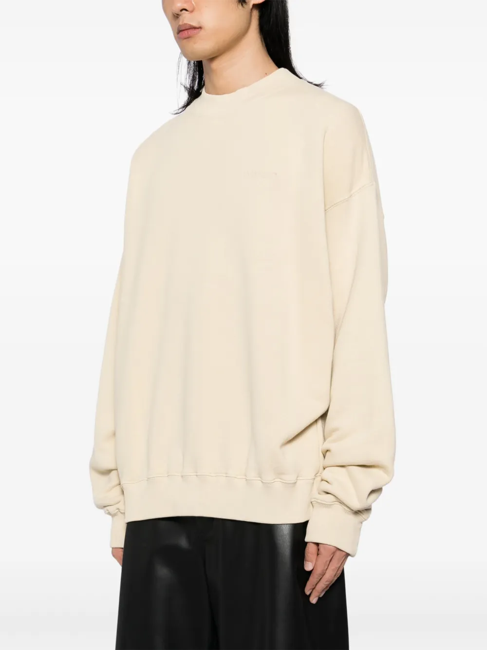 Off-White Katoenen sweater met logoprint Beige