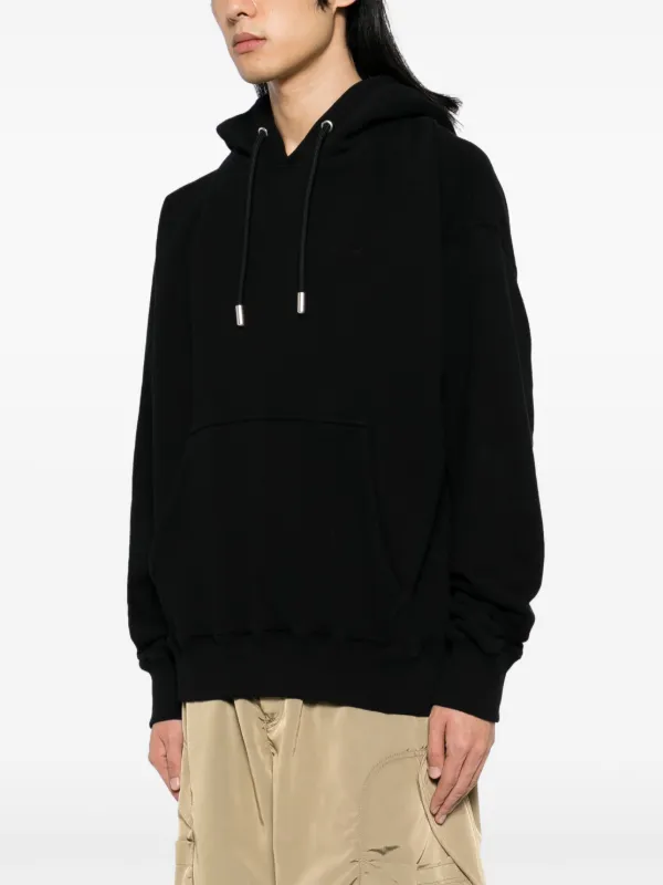 パーカー・フーディ OFF-WHITE BLACK HOODIE WITH LOGO PRINT Off-White logo-print long-sleeve Hoodie | Black | FARFETCH