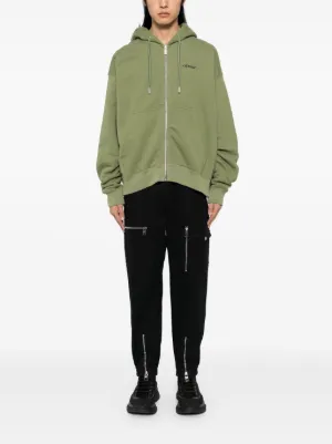 【Off-White】ジップアップ ドローストリング フーディ off white Off-White オフホワイト DIAG COLORED ARROW ZIP