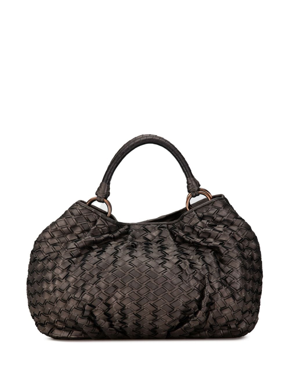 Miu Miu Pre-Owned 2010-2020 Metallic Leather Woven tote bag - Bruin