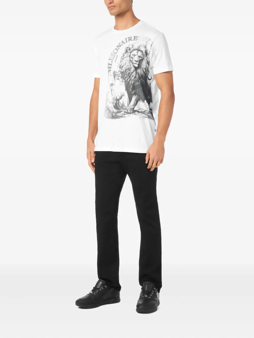 Billionaire T-shirt met Lion-print - Wit