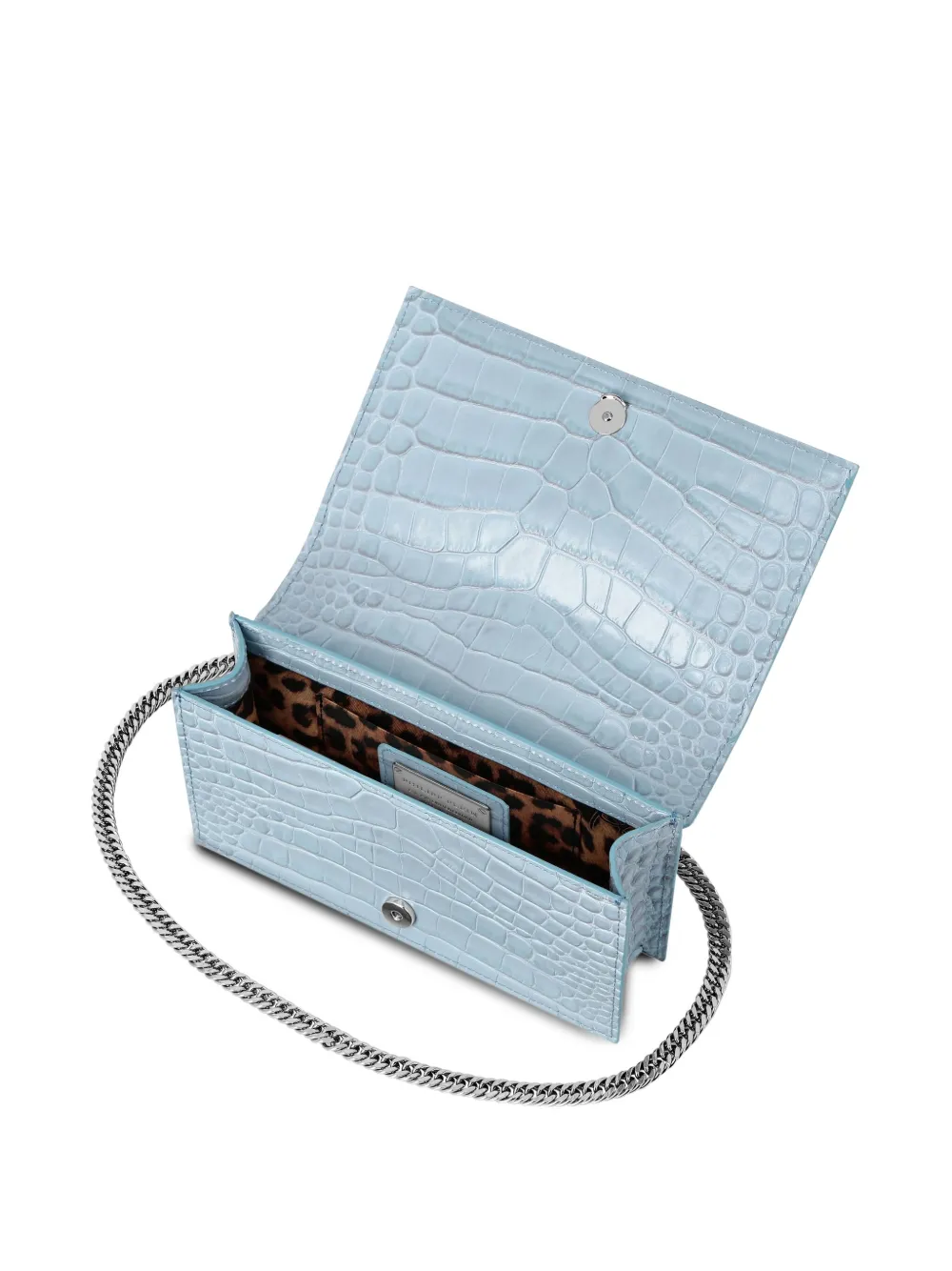 Philipp Plein Leren crossbodytas met krokodillen-reliëf Blauw