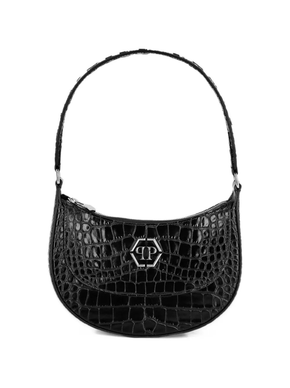 Philipp Plein Galaxy shopper met krokodillen-reliëf Zwart