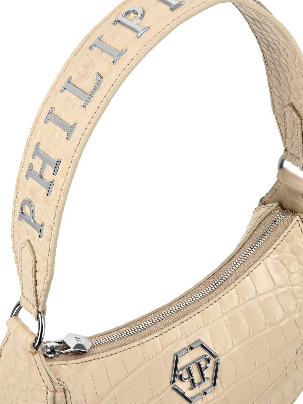 Philipp Plein Galaxy shopper met krokodillen-reliëf Beige
