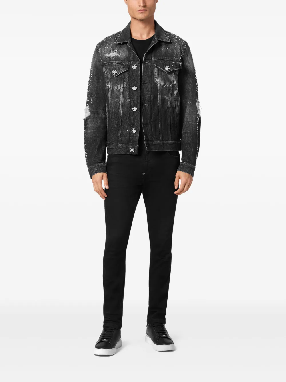 Philipp Plein Denim jack Grijs