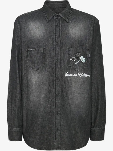 Philipp Plein camisa de mezclilla Cars Racing