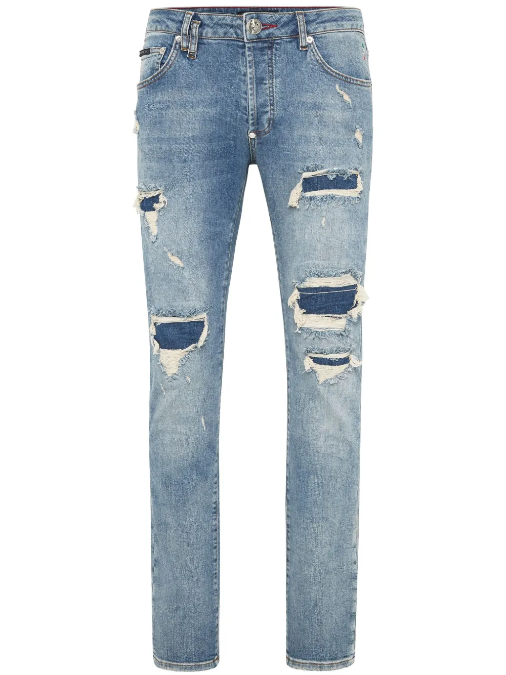 distressed-effect jeans