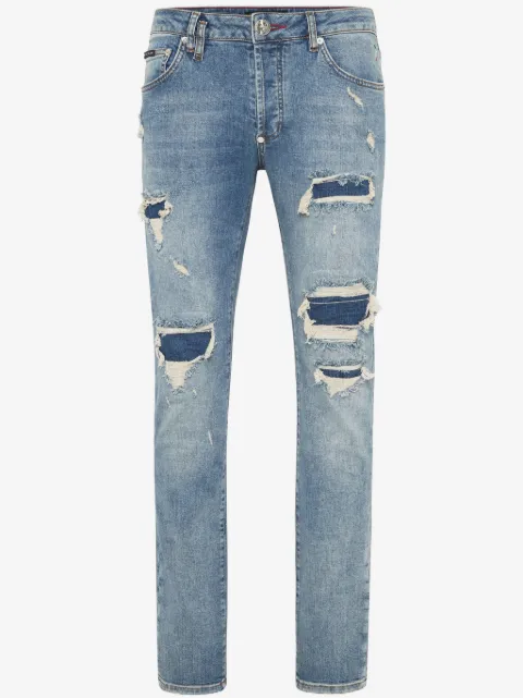 Philipp Plein jeans con efecto envejecido