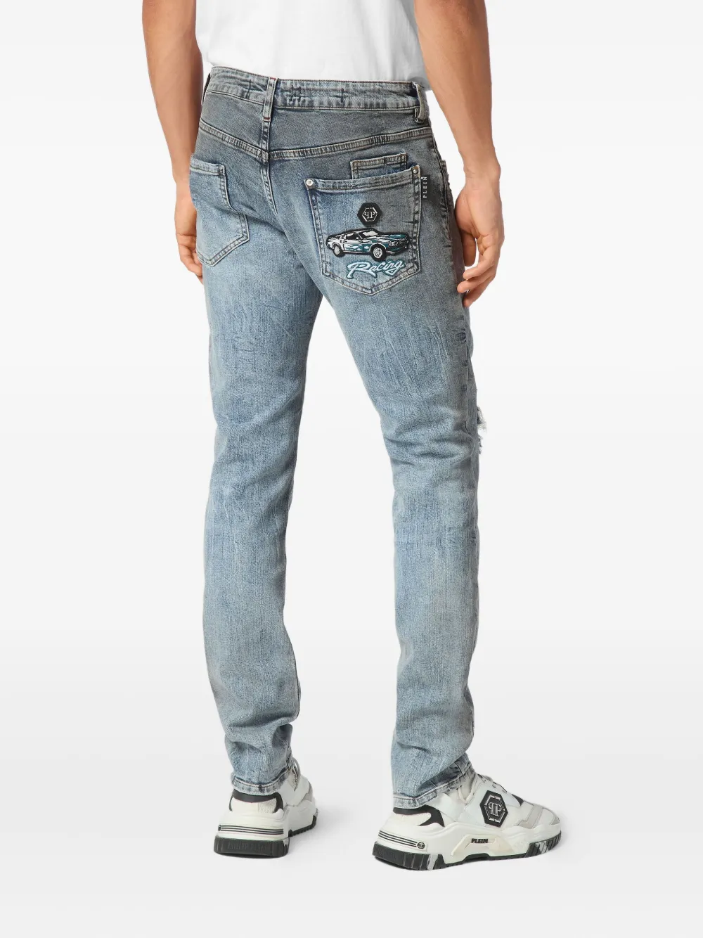 Philipp Plein Cars Racing jeans Blauw
