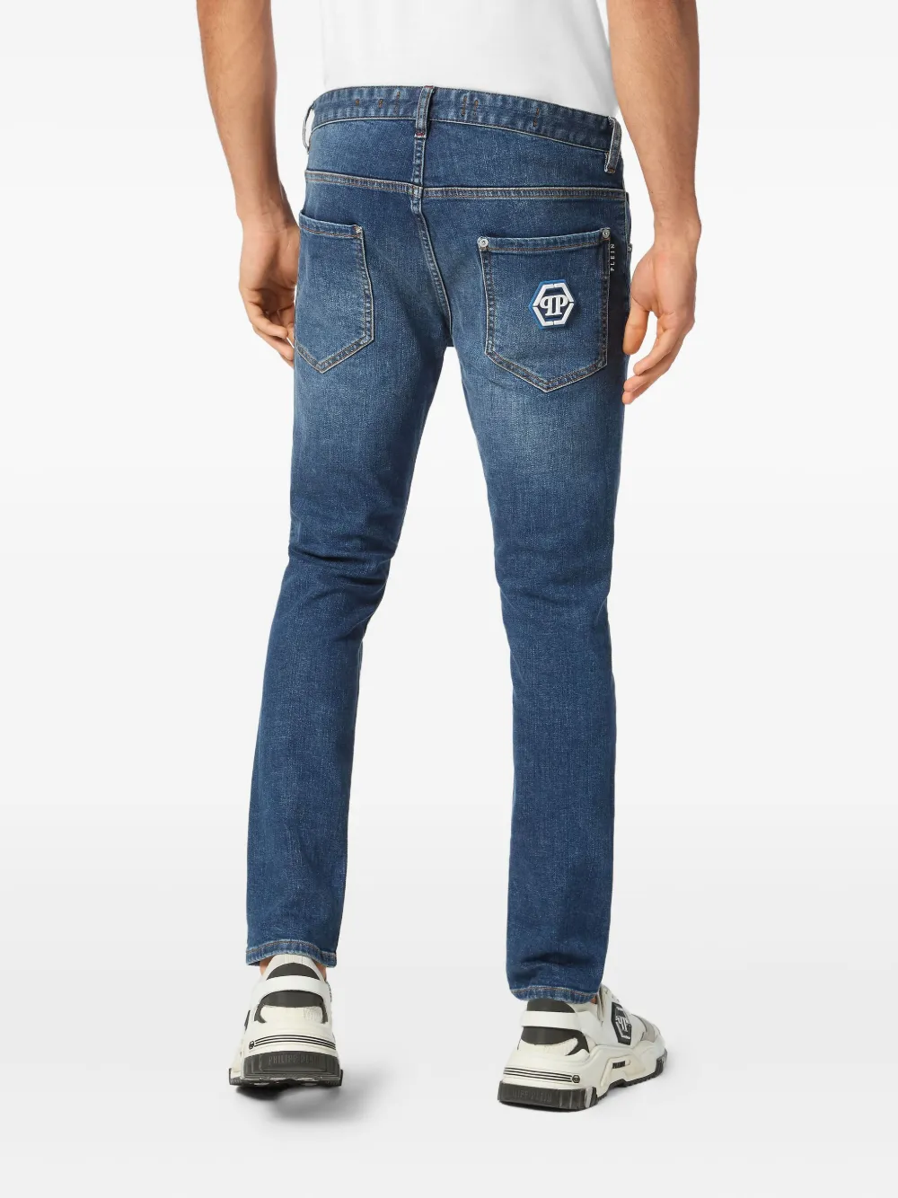 Philipp Plein Jeans met logoplakkaat Blauw