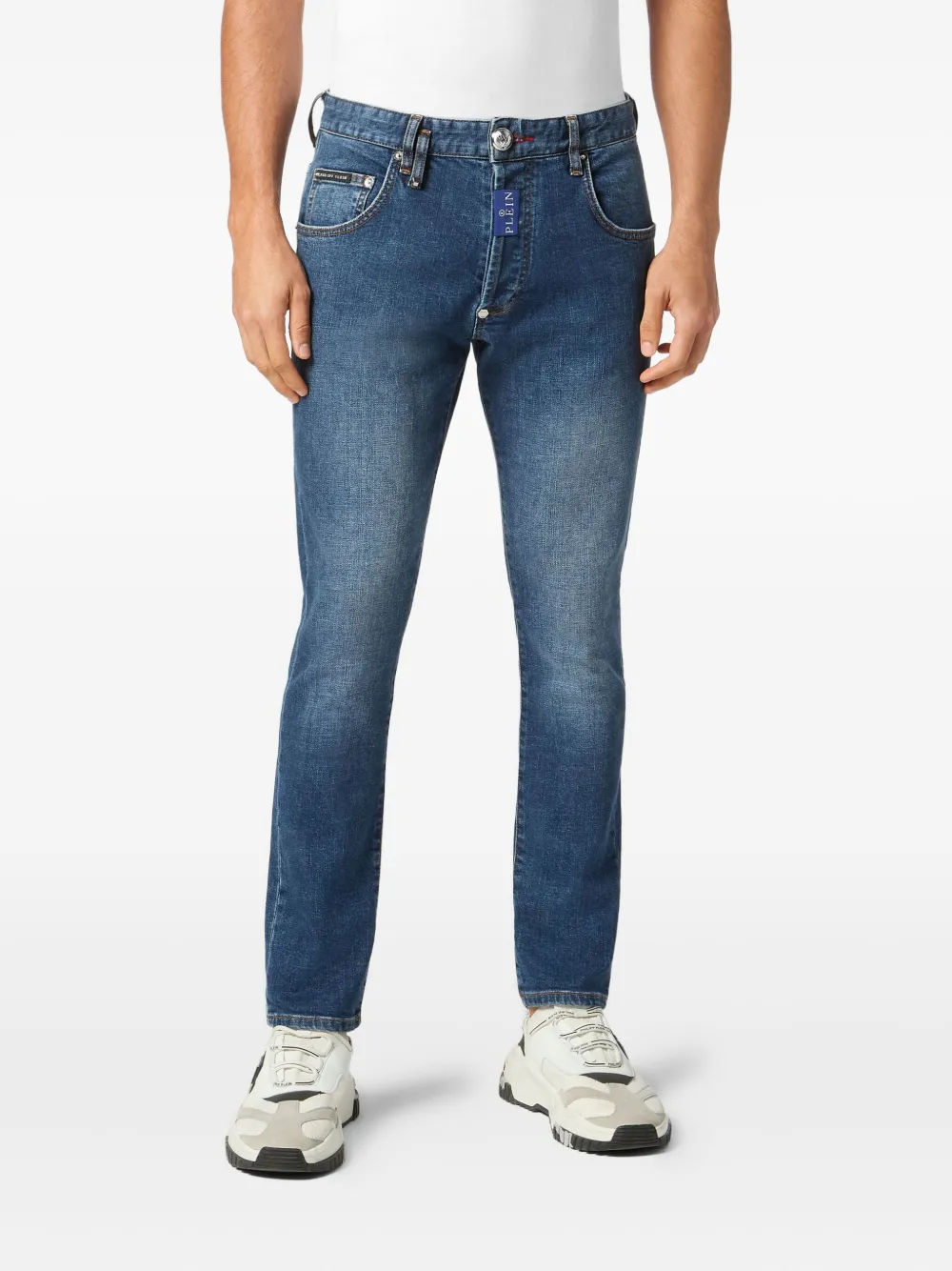 Philipp Plein Jeans met logoplakkaat - Blauw