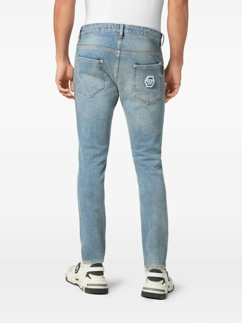 Philipp Plein Jeans met logoplakkaat Blauw