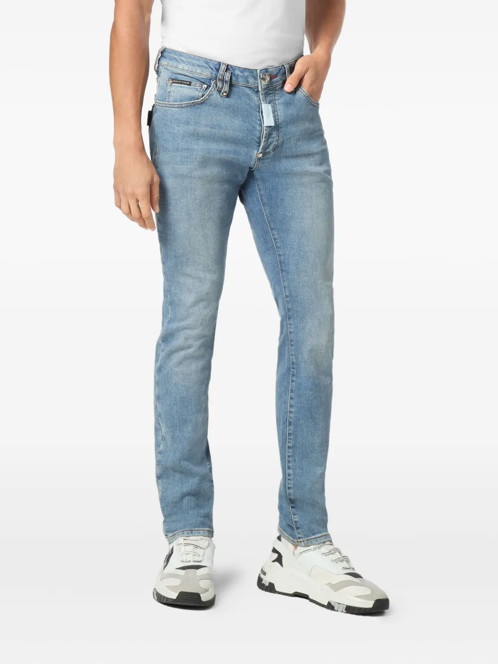 Philipp Plein logo-plaque jeans - Blauw