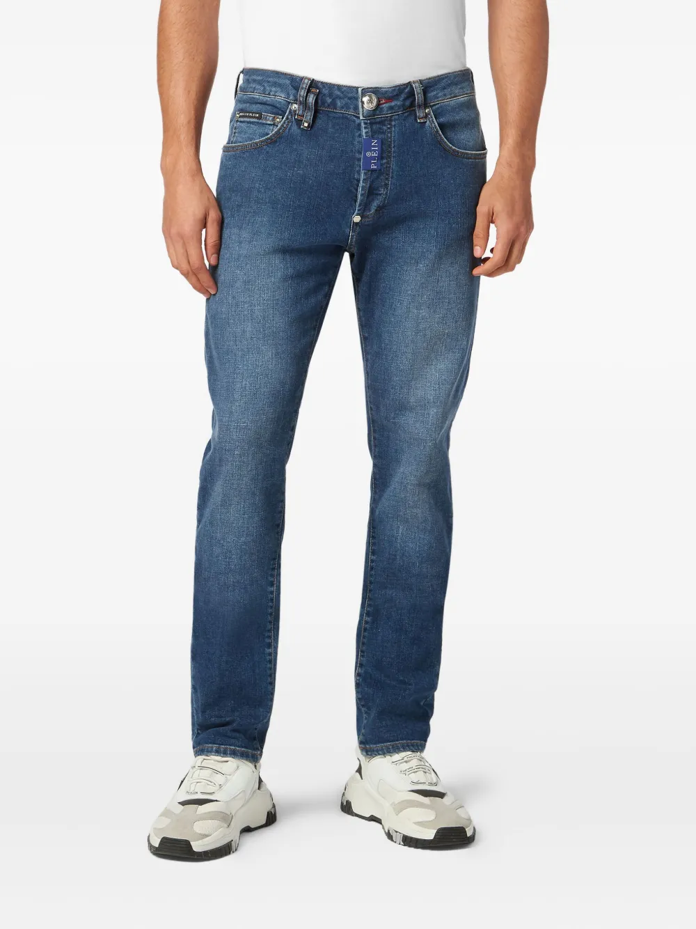 Philipp Plein Jeans met logoplakkaat - Blauw