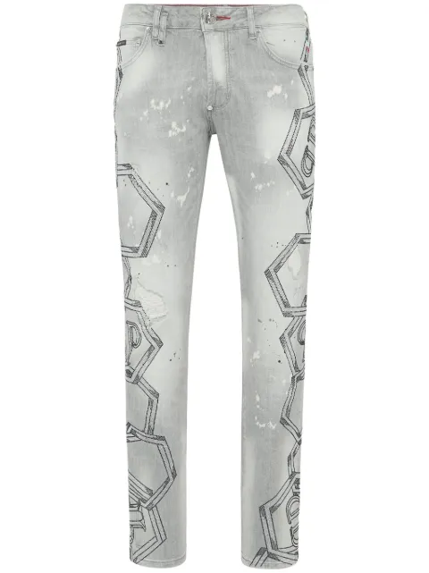 Philipp Plein jeans con detalles de cristal
