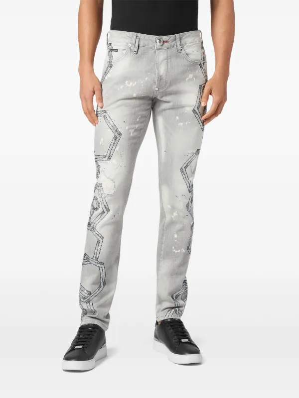 Philipp Plein ビジュートリム ジーンズ | グレー | FARFETCH JP