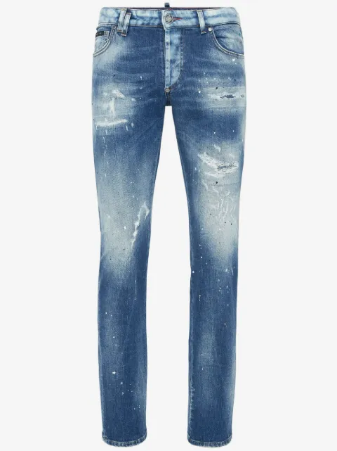 Philipp Plein jeans con aplique Smiley