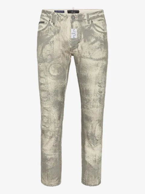 Philipp Plein metallic-splatter jeans