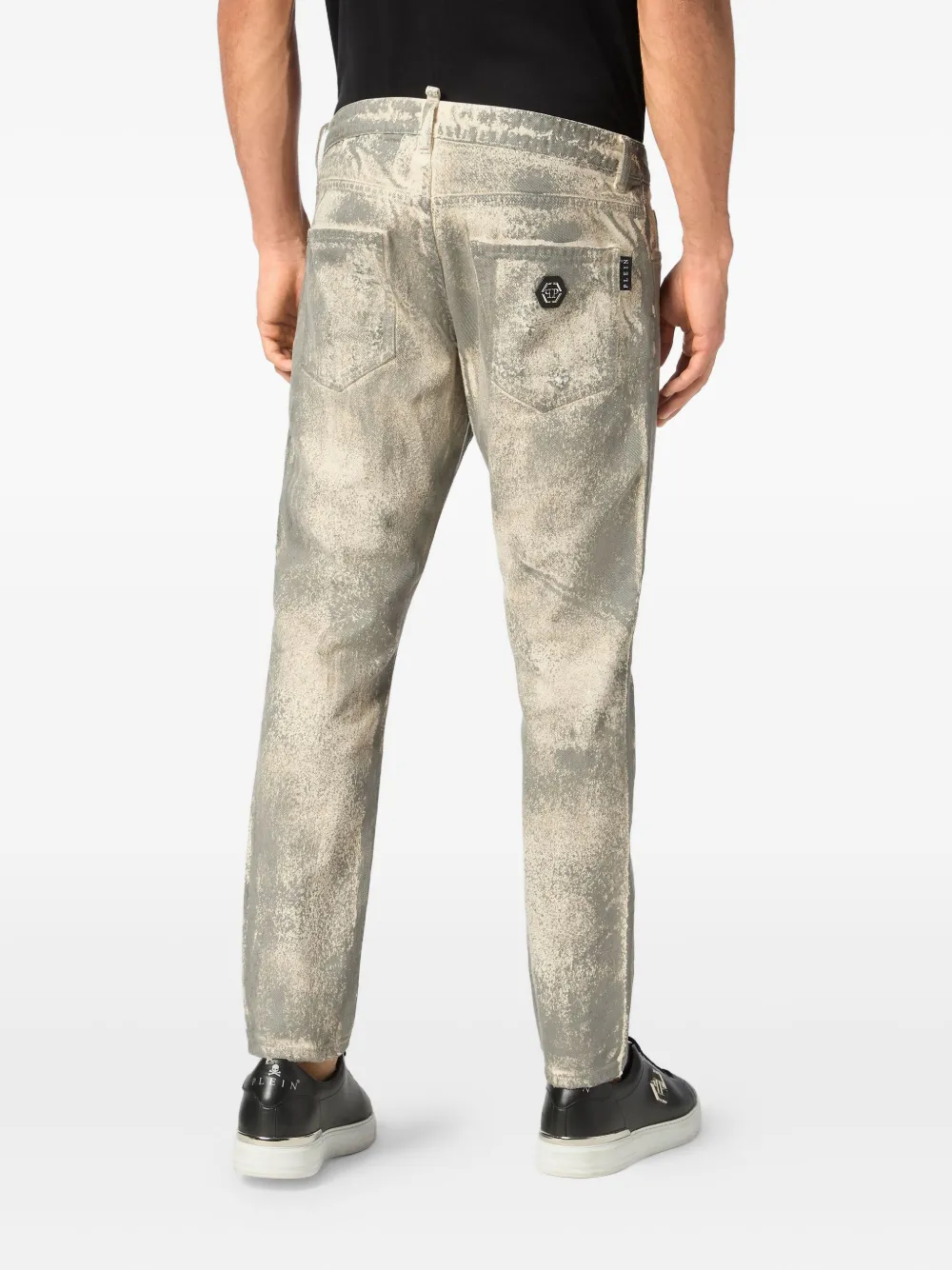  Philipp Plein Metallic-splatter Jeans - Neutrals 