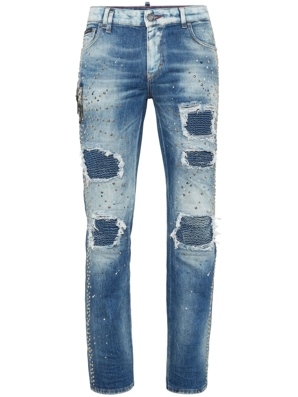 stud-embellished jeans