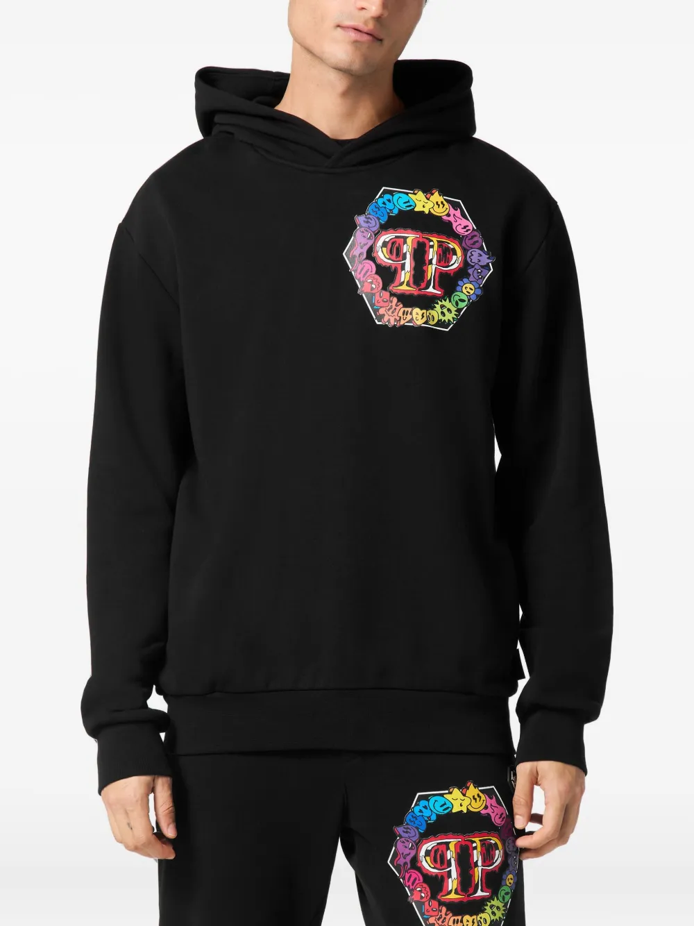 Philipp Plein logo-detailed hoodie Zwart