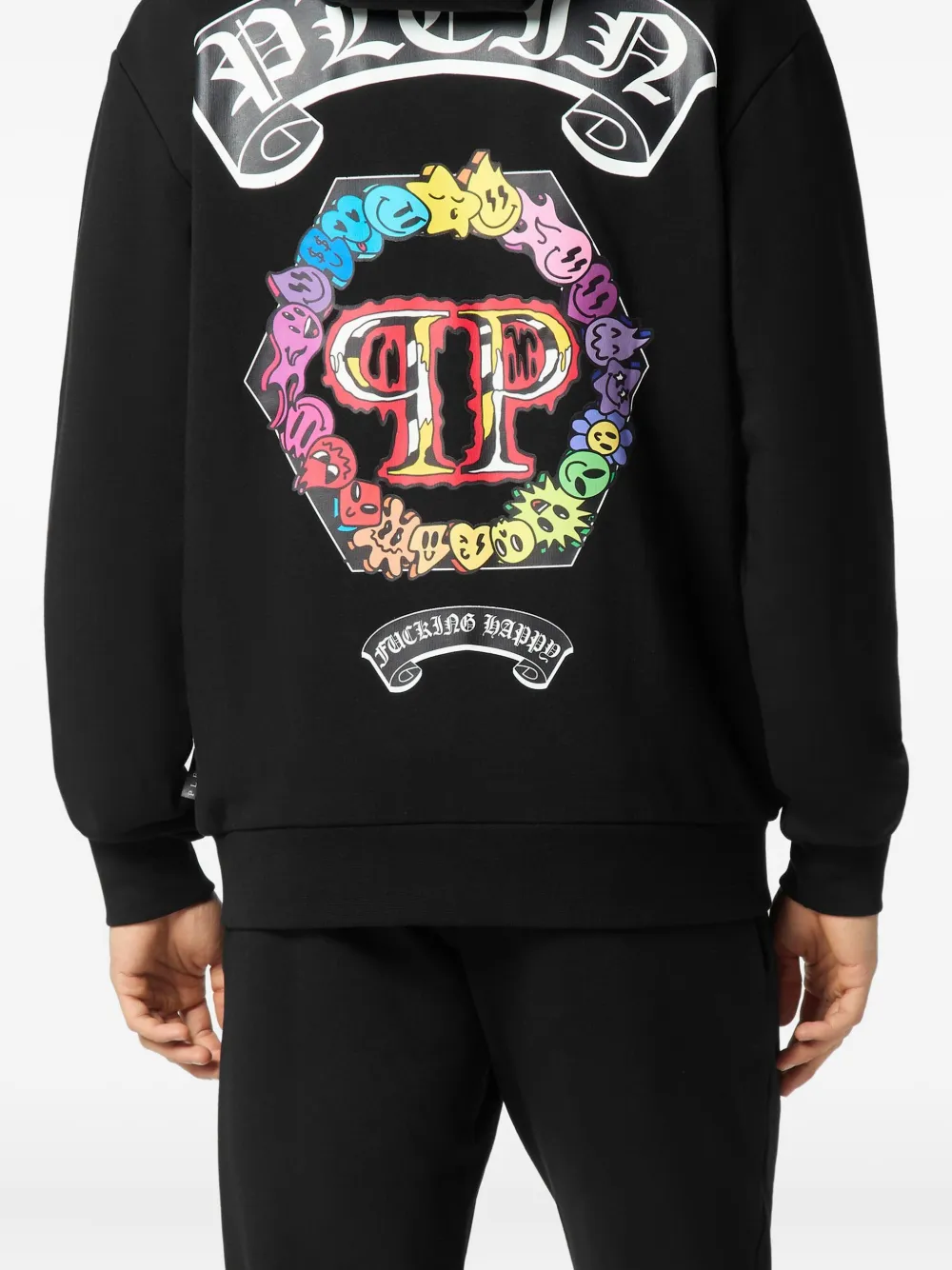 Philipp Plein logo-detailed hoodie Zwart