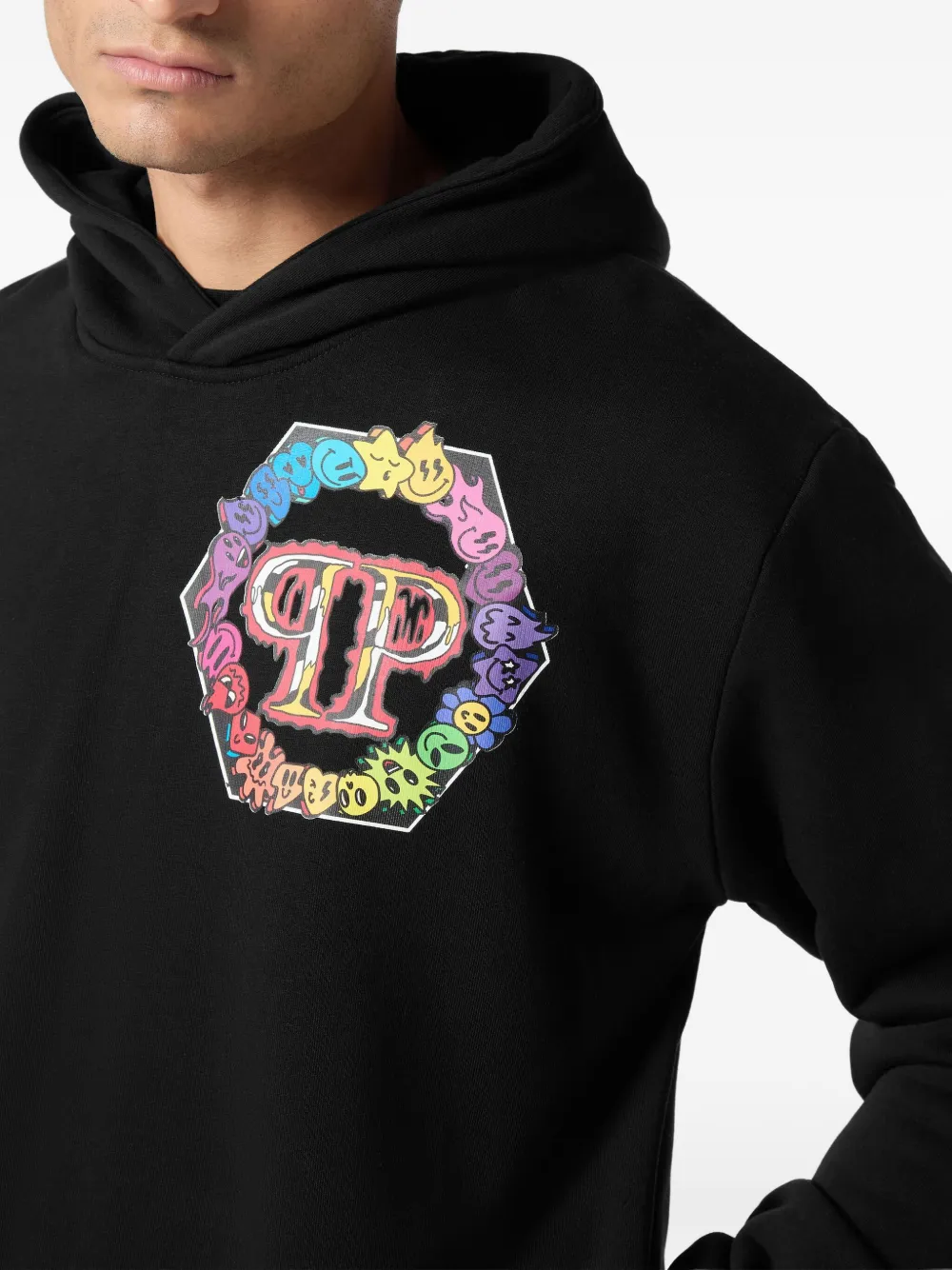 Philipp Plein logo-detailed hoodie Zwart