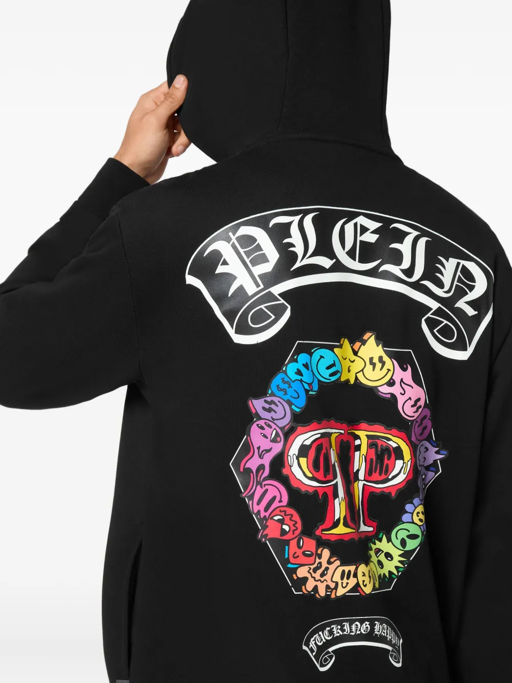Philipp Plein logo-detailed hoodie Zwart