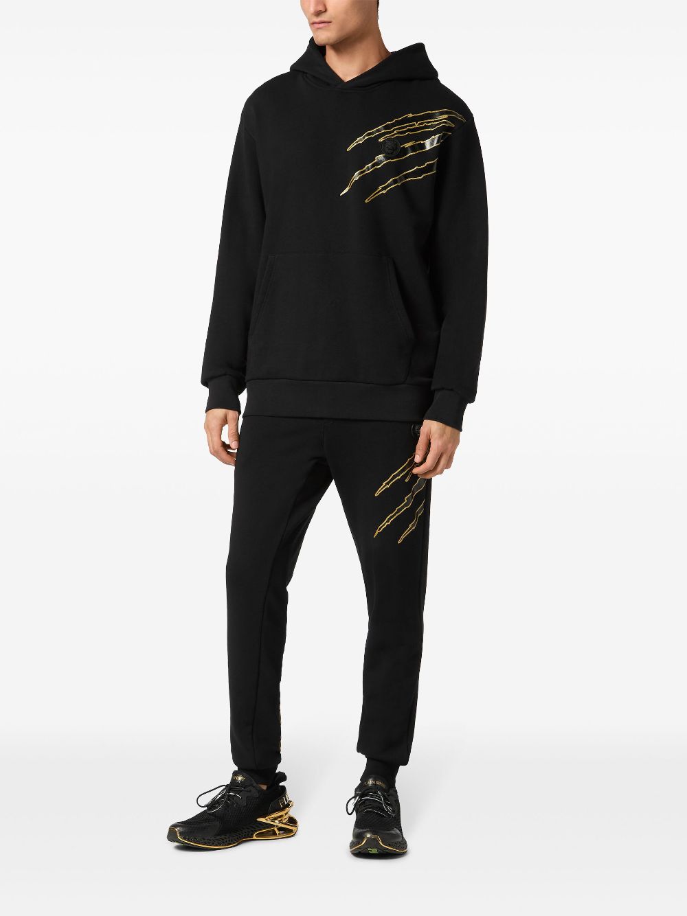 Plein Sport graphic-print hoodie - Black