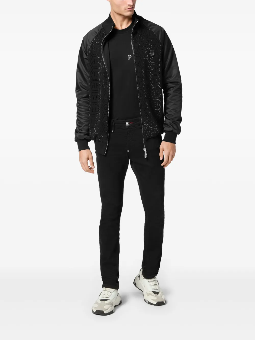 Philipp Plein Jack met logopatch - Zwart