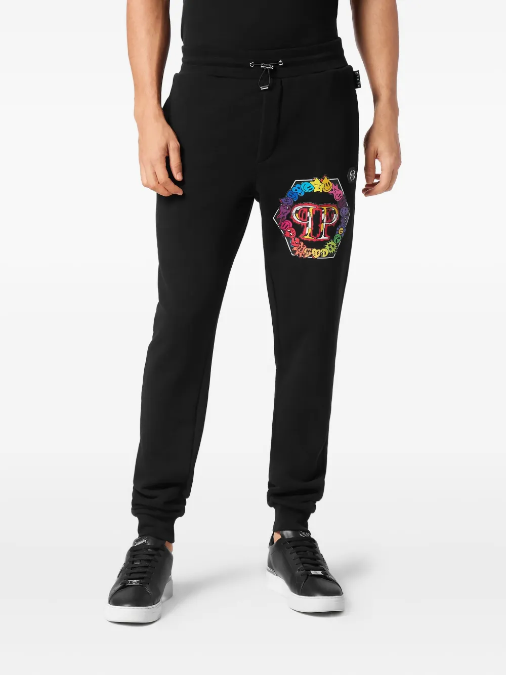 Philipp Plein embellished-logo track pants Zwart