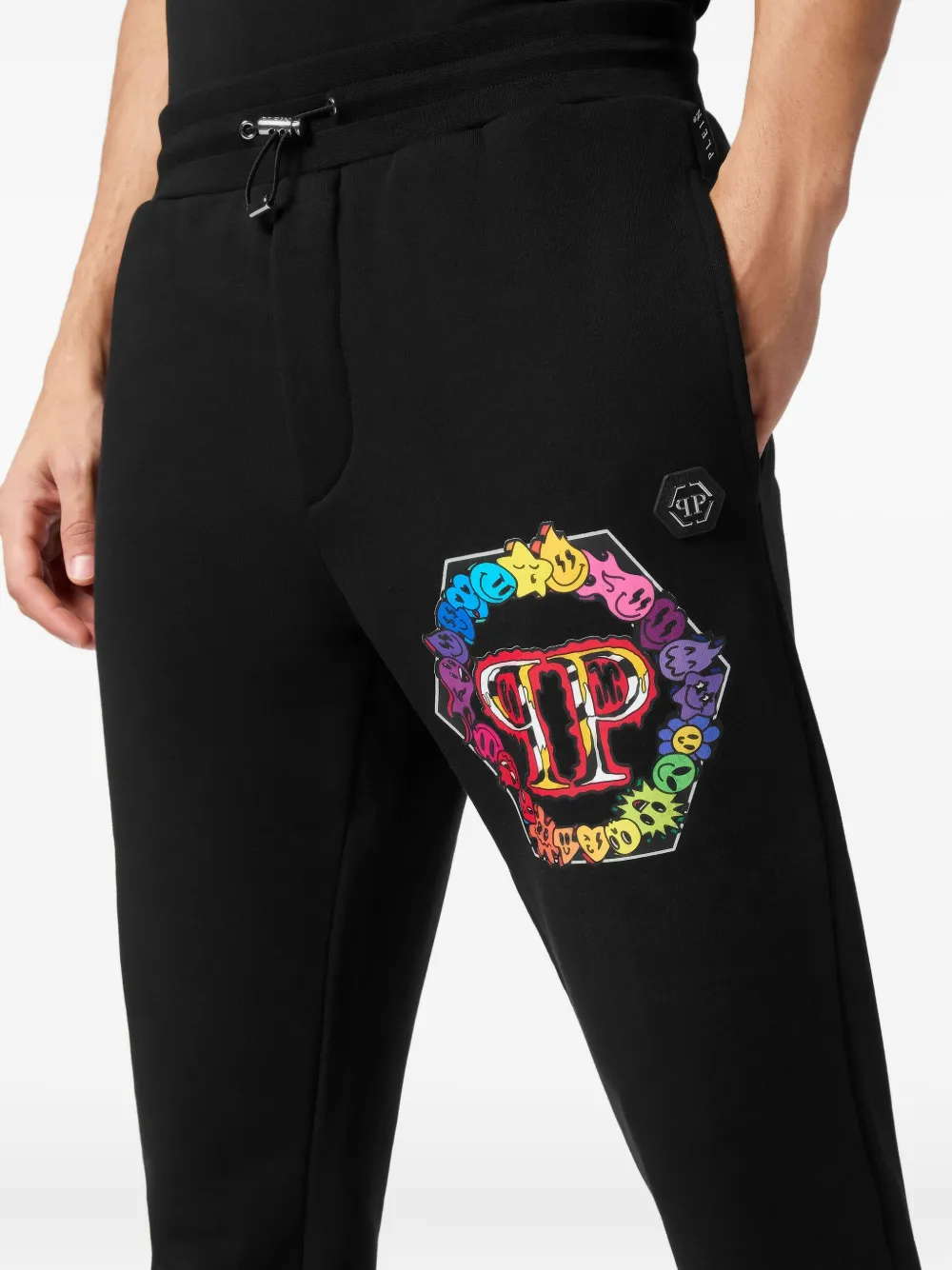 Philipp Plein embellished-logo track pants Zwart