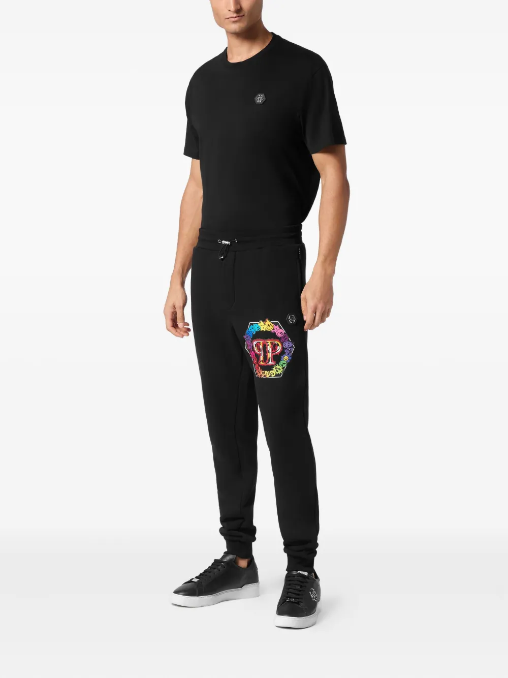 Philipp Plein embellished-logo track pants Zwart