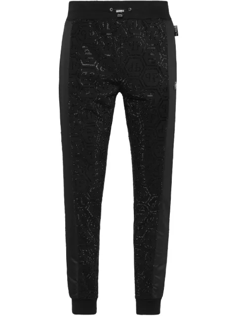 Philipp Plein pants con monograma en strass