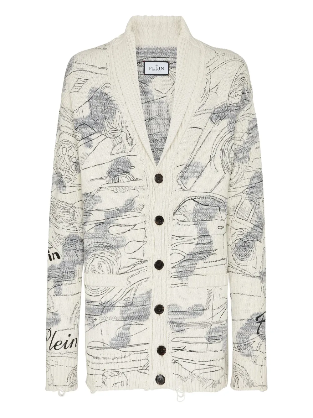 Philipp Plein Cars Racing vest Wit