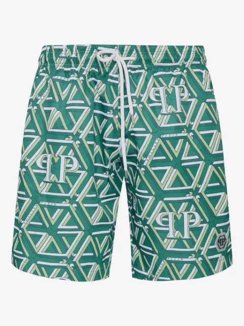 Philipp Plein monogram-print swim shorts