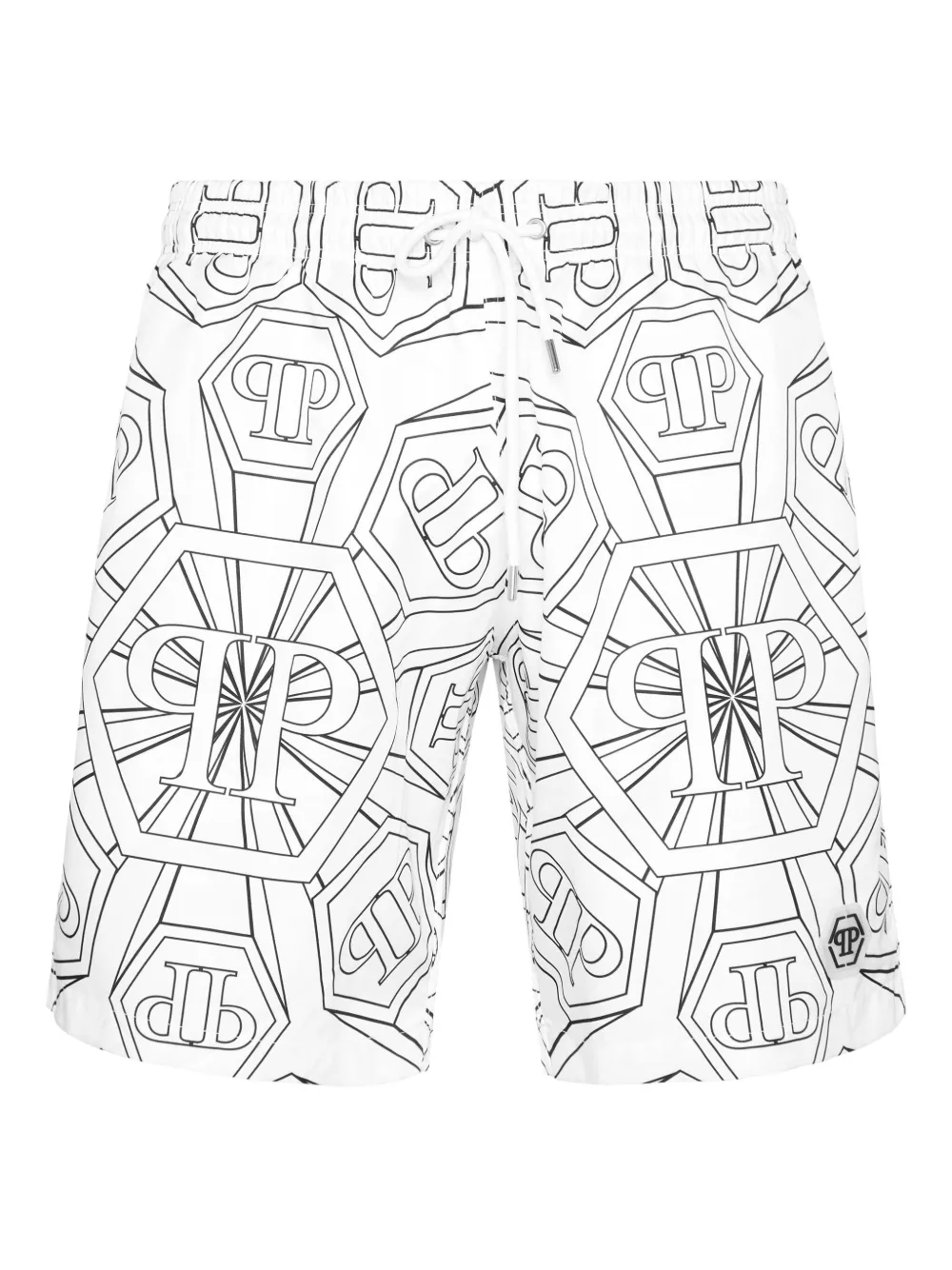 Philipp Plein モノグラム トランクス水着 - ホワイト Philipp Plein モノグラム トランクス水着 - ホワイト