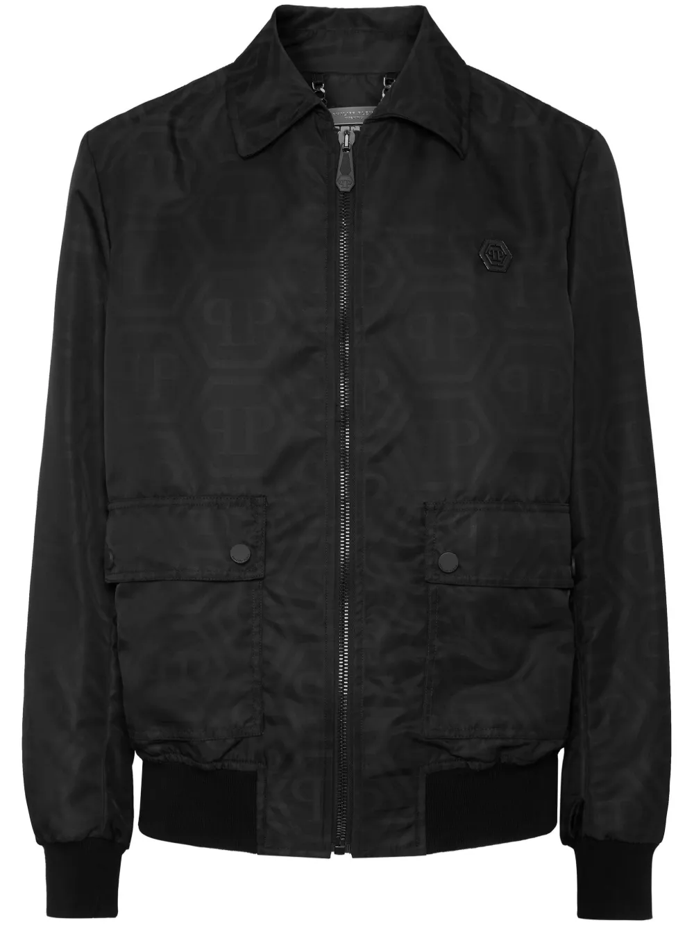 Philipp Plein Bomberjack met monogram Zwart