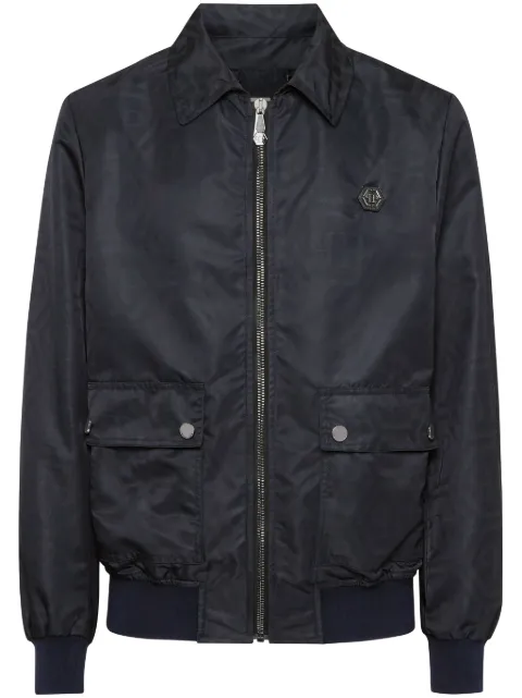 Philipp Plein monogram-jacquard bomber jacket