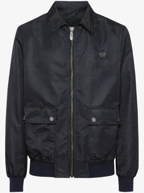 Philipp Plein monogram-jacquard bomber jacket