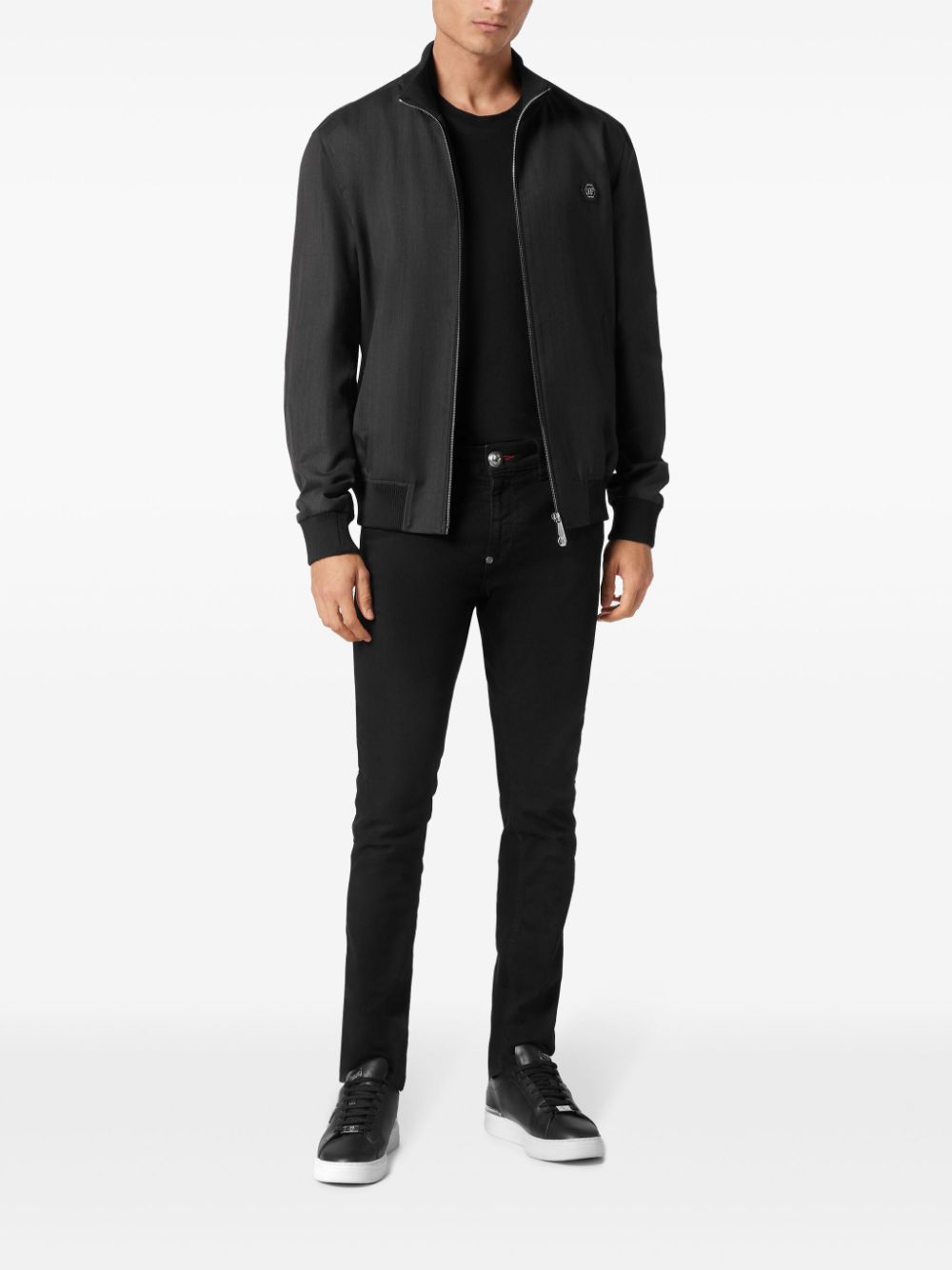 Philipp Plein wool bomber jacket - Zwart