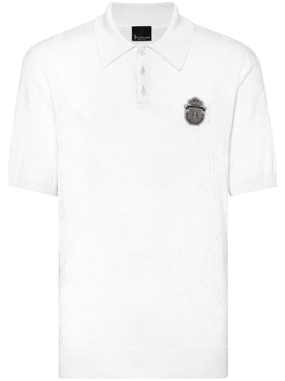 Crest-appliqué polo shirt