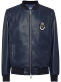 Billionaire leather bomber jacket - Blue